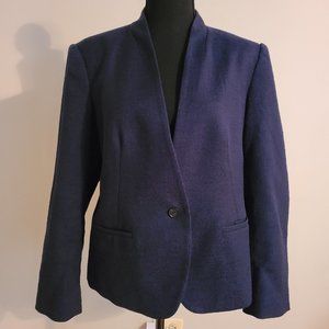 Ann Taylor LOFT Textured Collarless Jacket Blazer